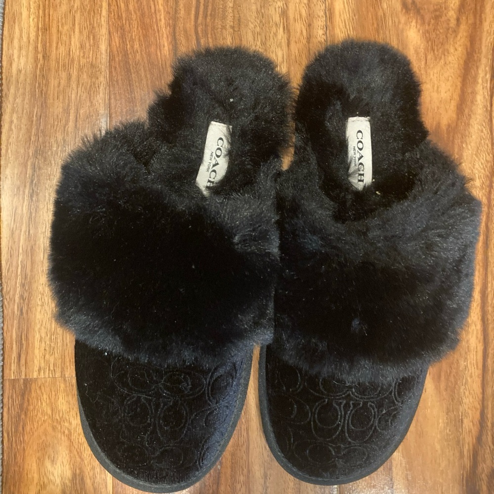 Coach Women's Zuri Slippers Black. Size 6B - Picture 2 of 12